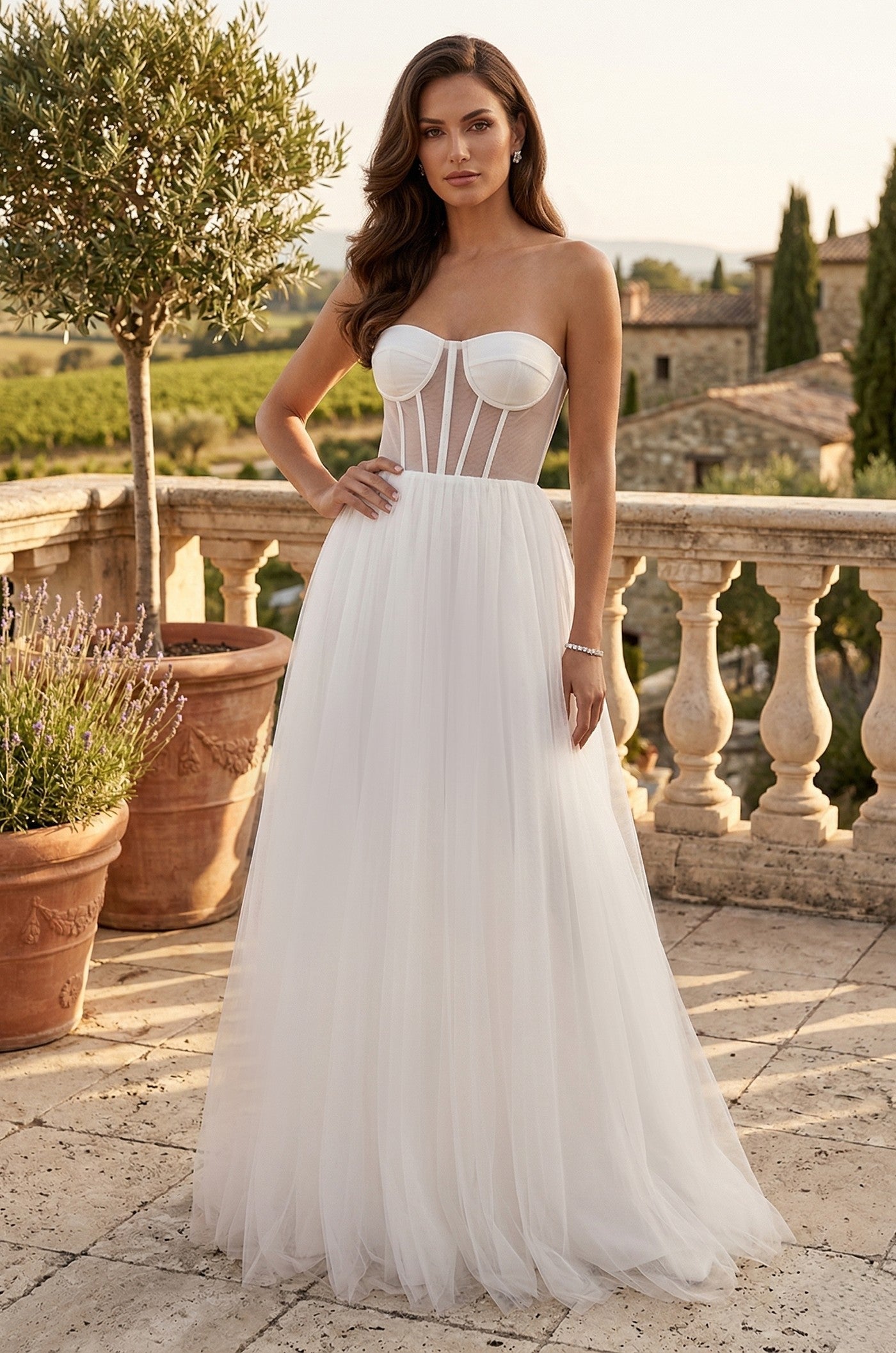Kos Couture Vestido de Gala Formal con Corset para Graduación