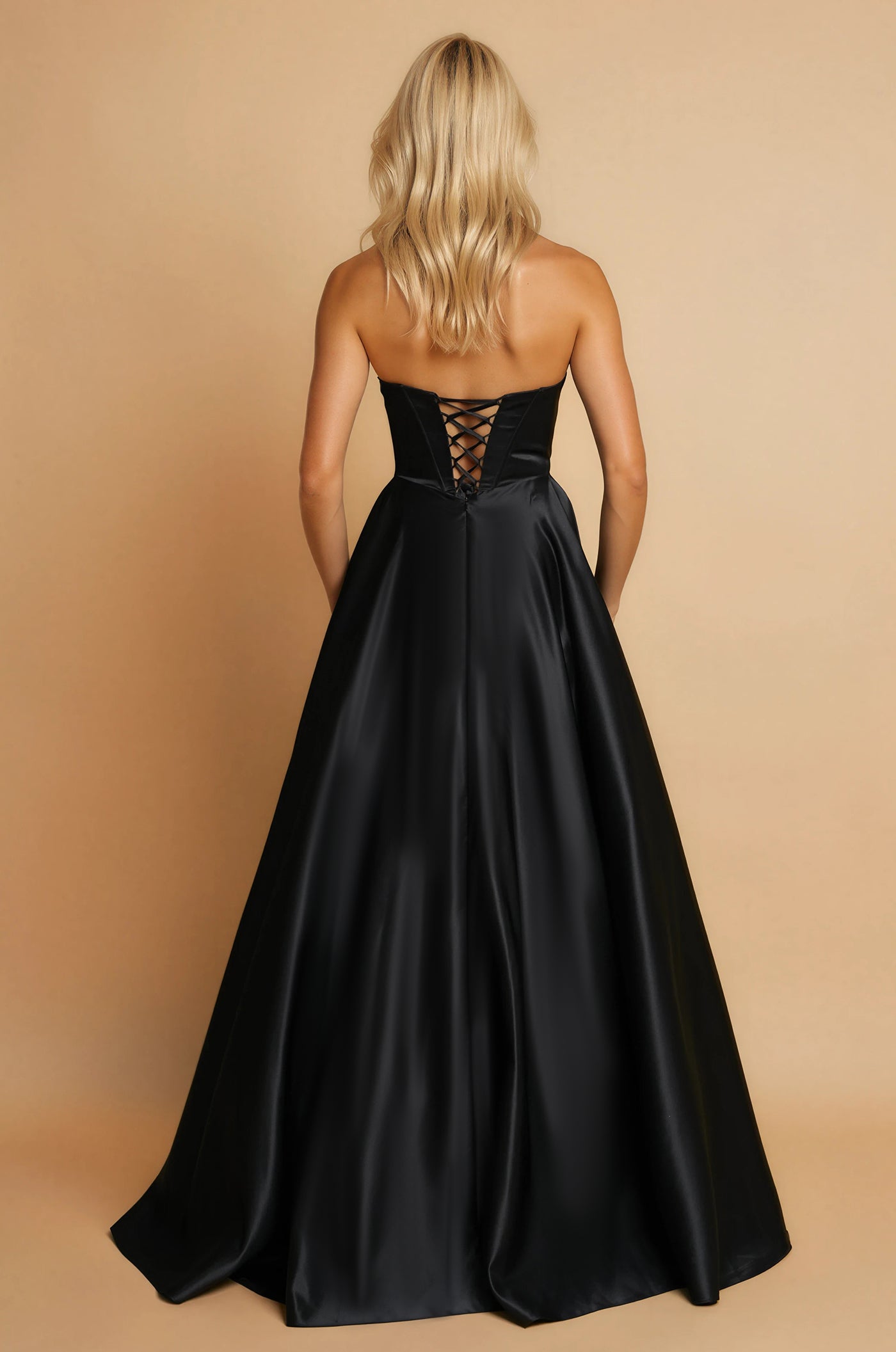 Vestido de Gala Largo Formal con Corsé Negro