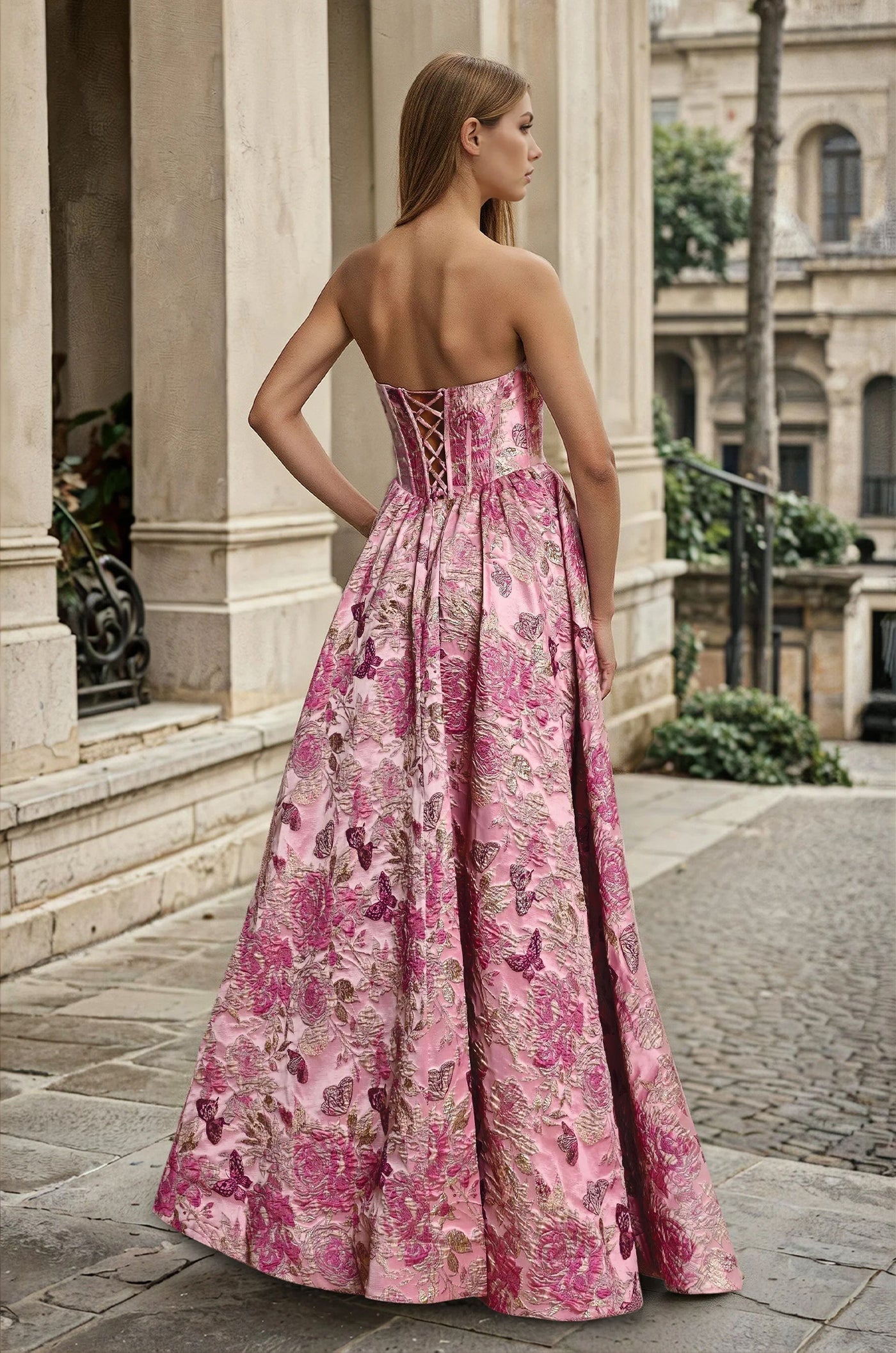 Vestido de Graduación Largo Rosa