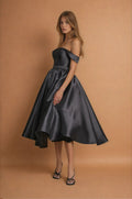 Vestidos de Cóctel Midi Vestido de Cóctel Formal de Etiqueta Negro