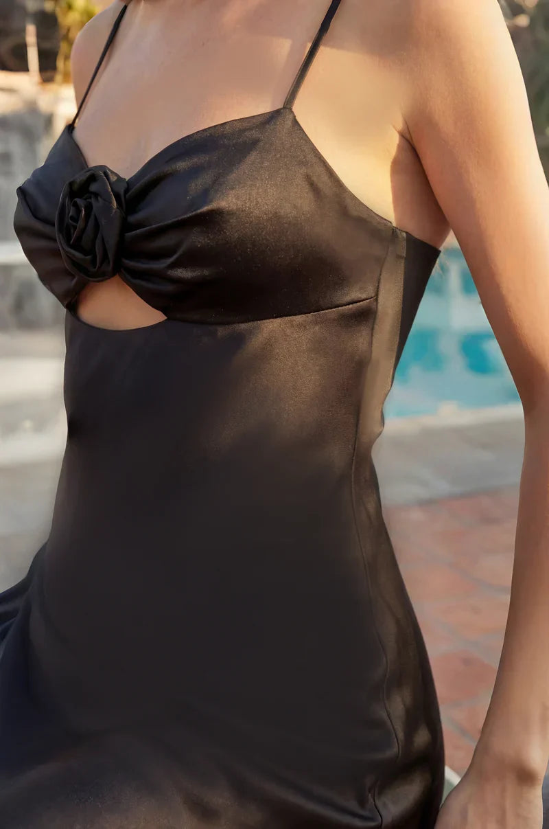 Kos Couture Vestido Largo Sexy de Graduación en Satén Formal