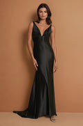 Vestido de Graduación Formal Sexy con Espalda Abierta Negro