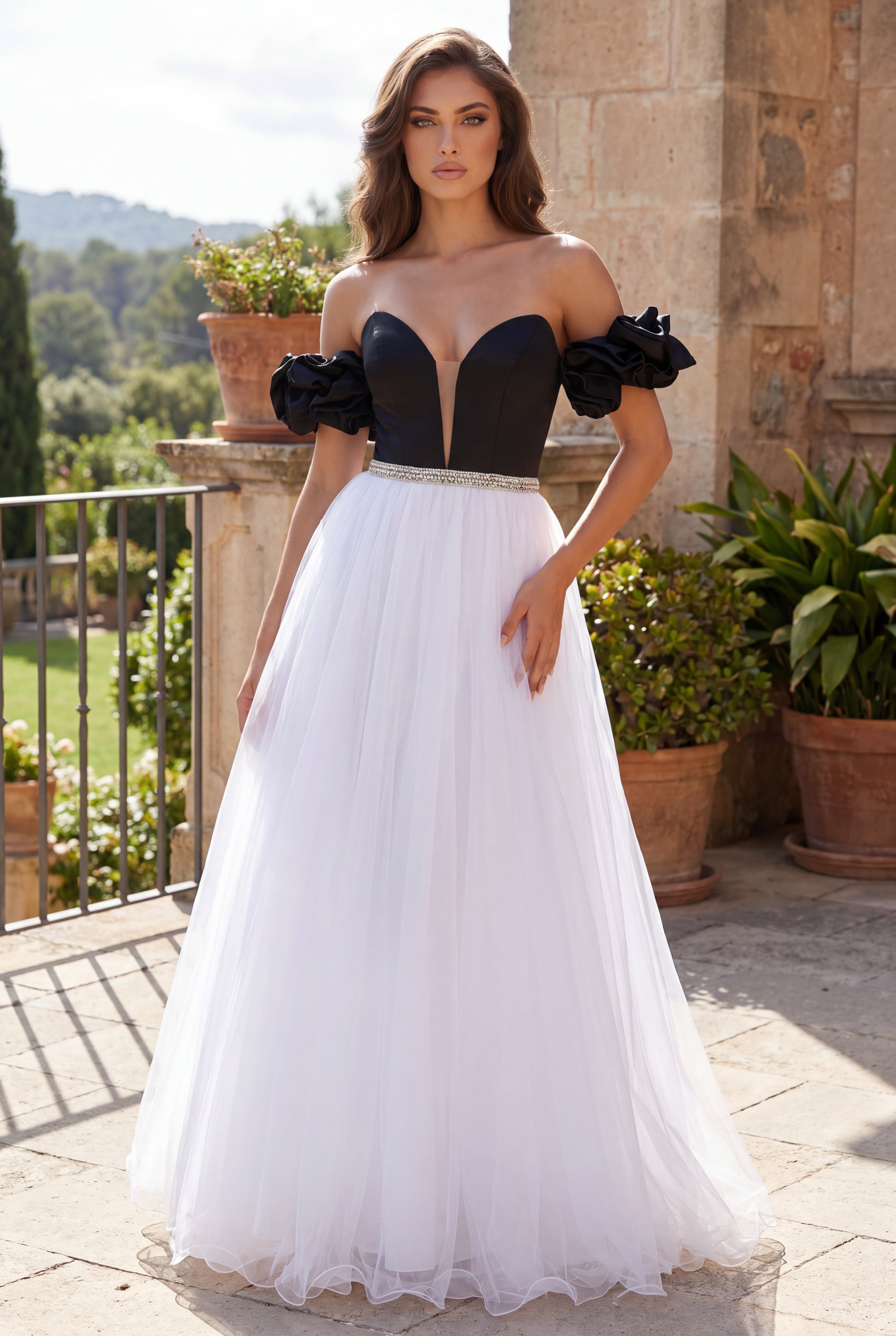 Kos Couture Vestido Largo de Gala para Graduación con Hombros Descubiertos