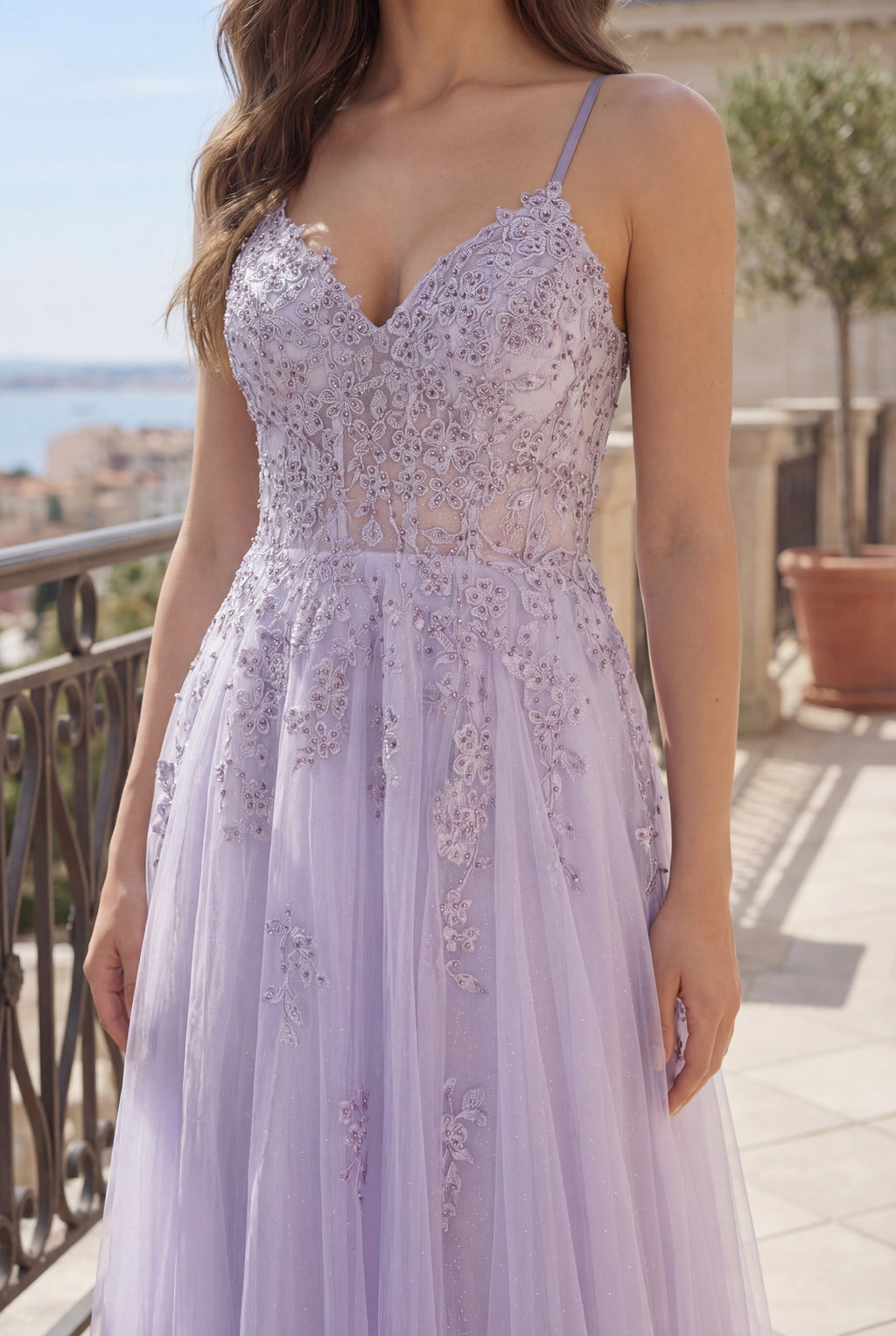 Kos Couture Vestido Largo de Gala de Encaje para Graduación