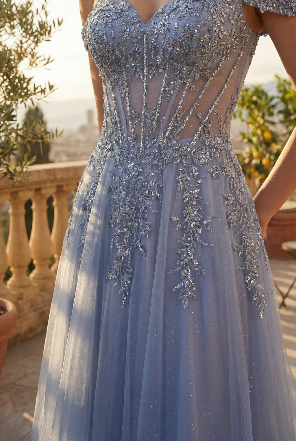 Kos Couture Vestido Largo de Graduación Formal con Corsé