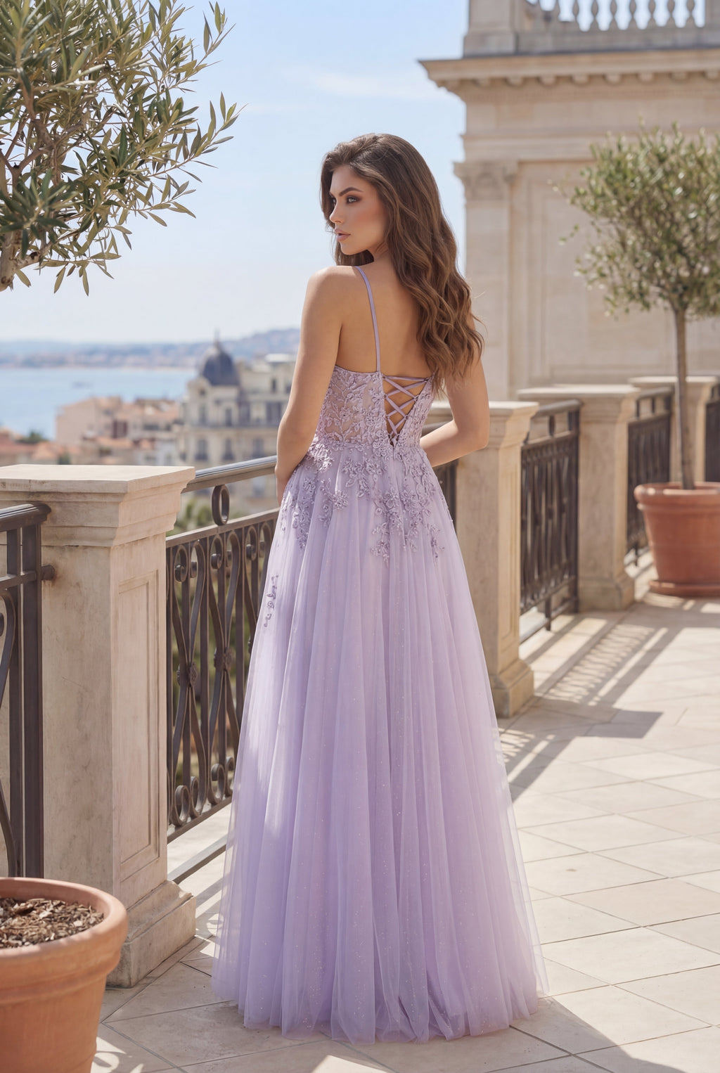 Kos Couture Vestido Largo de Gala de Encaje para Graduación