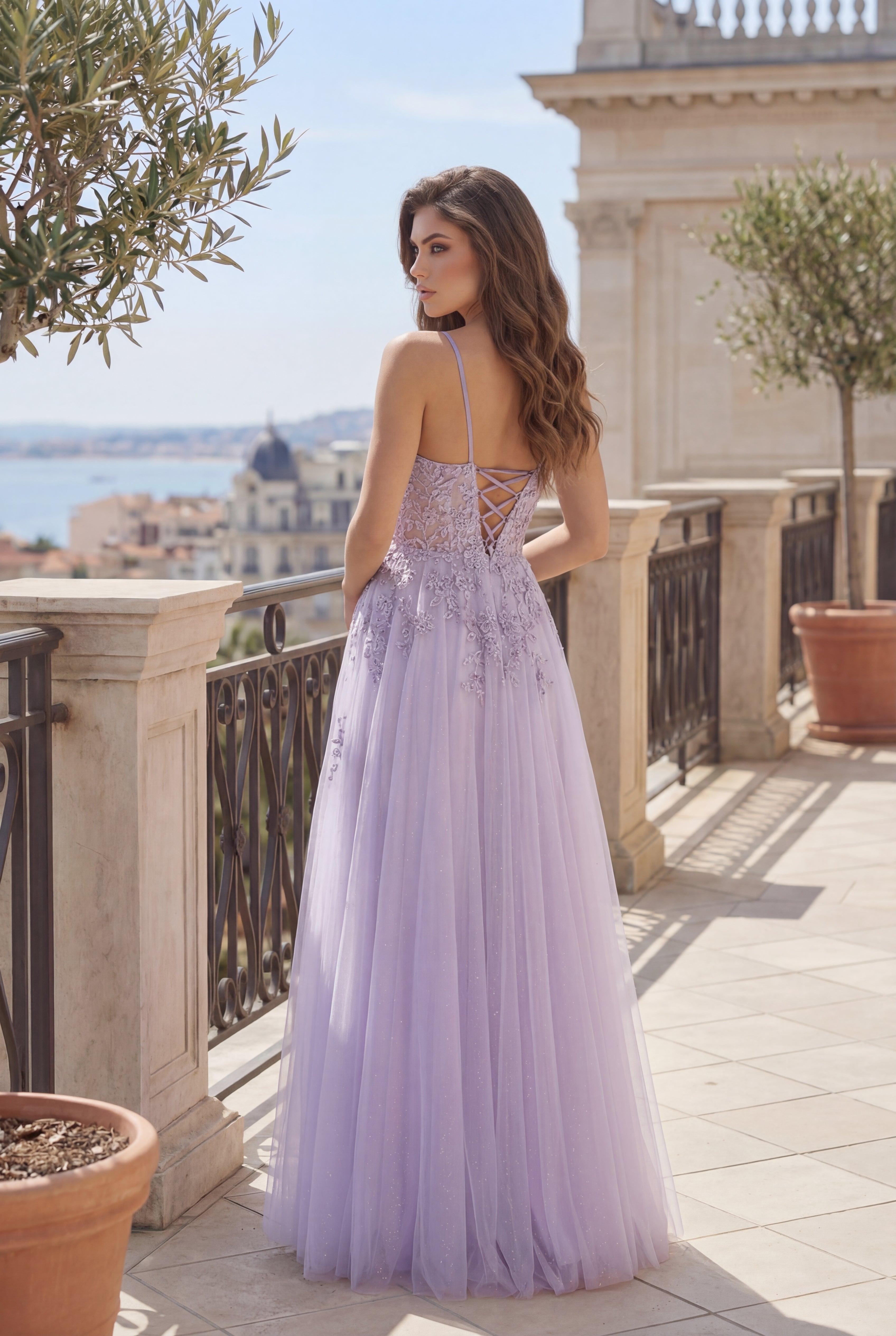 Kos Couture Vestido Largo de Gala de Encaje para Graduación