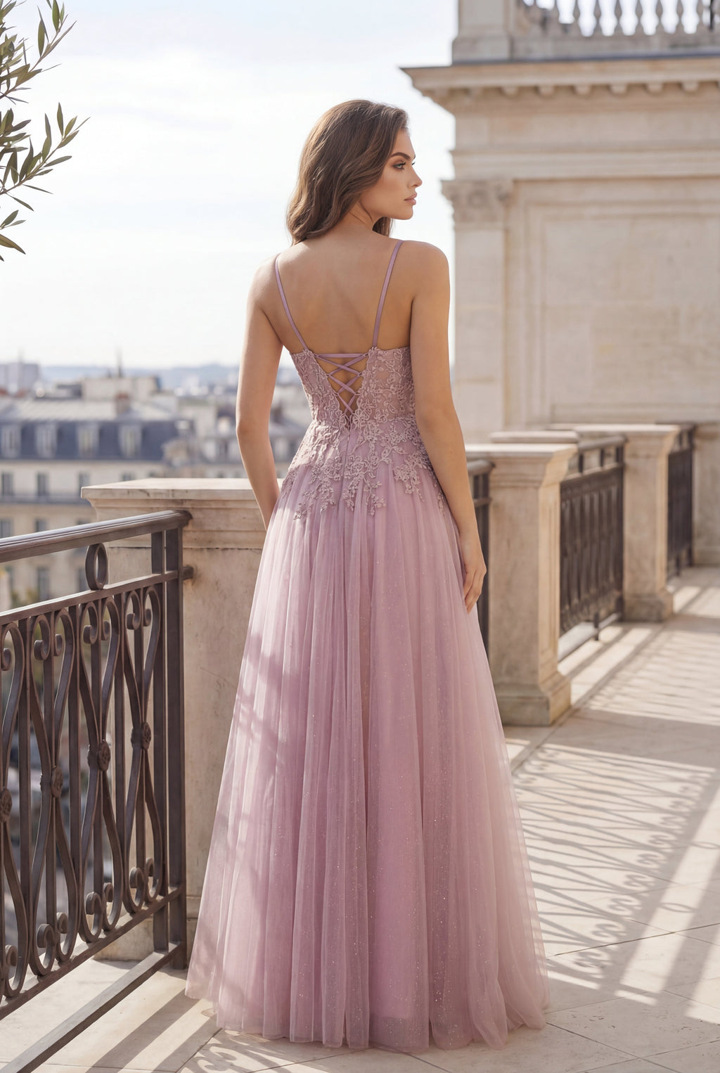 Kos Couture Vestido Largo de Gala de Encaje para Graduación