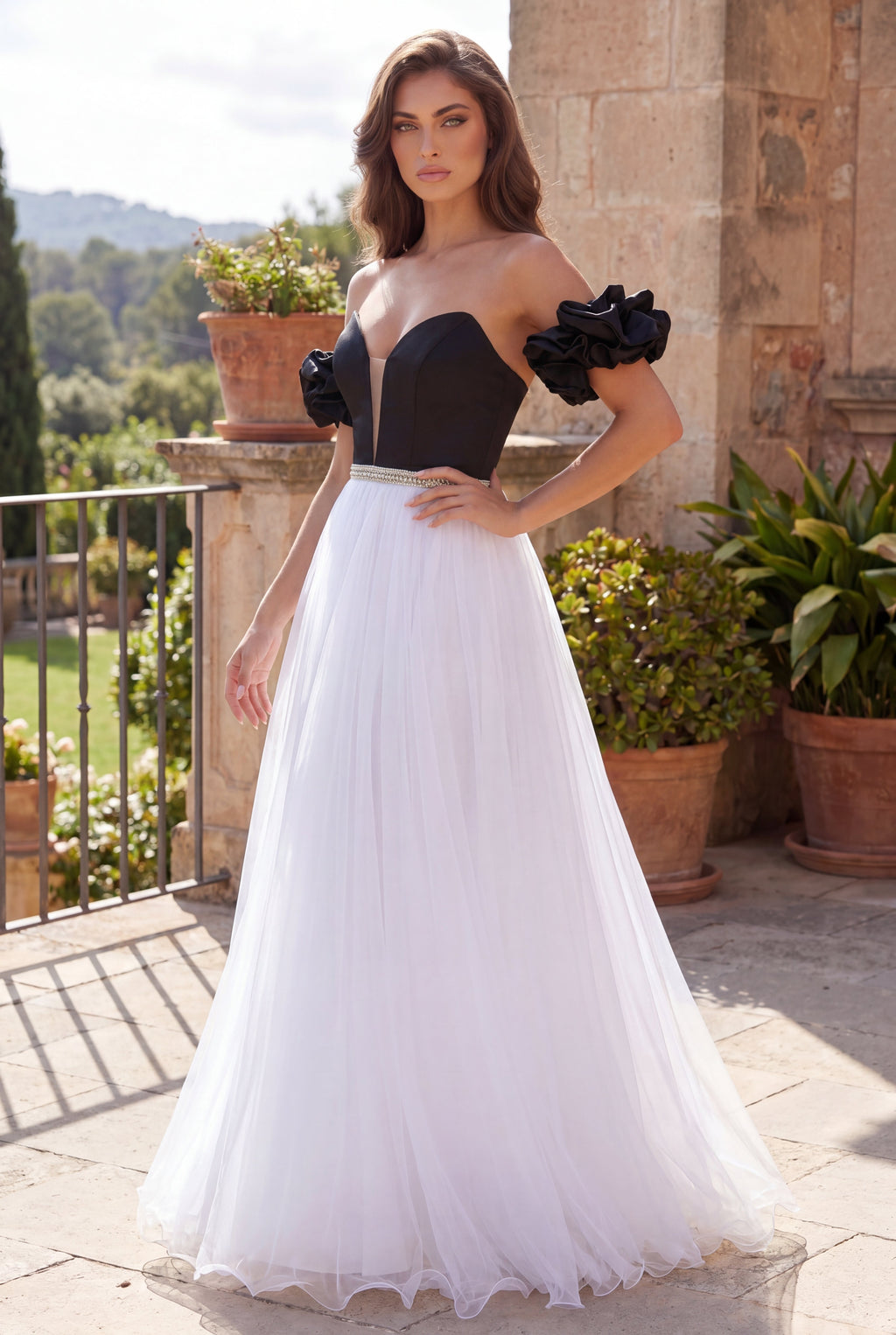 Kos Couture Vestido Largo de Gala para Graduación con Hombros Descubiertos