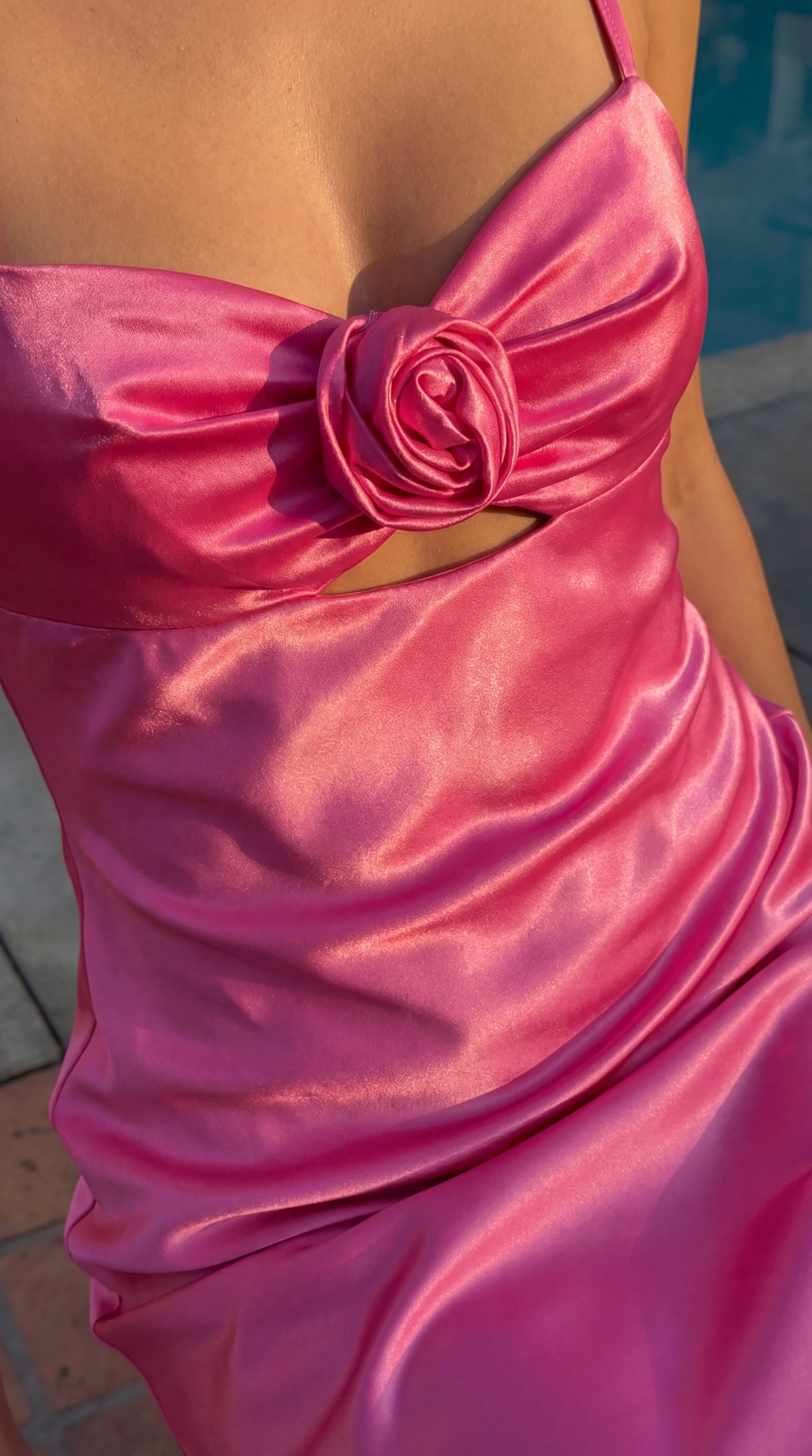 Kos Couture Vestido Largo Sexy de Graduación en Satén Formal