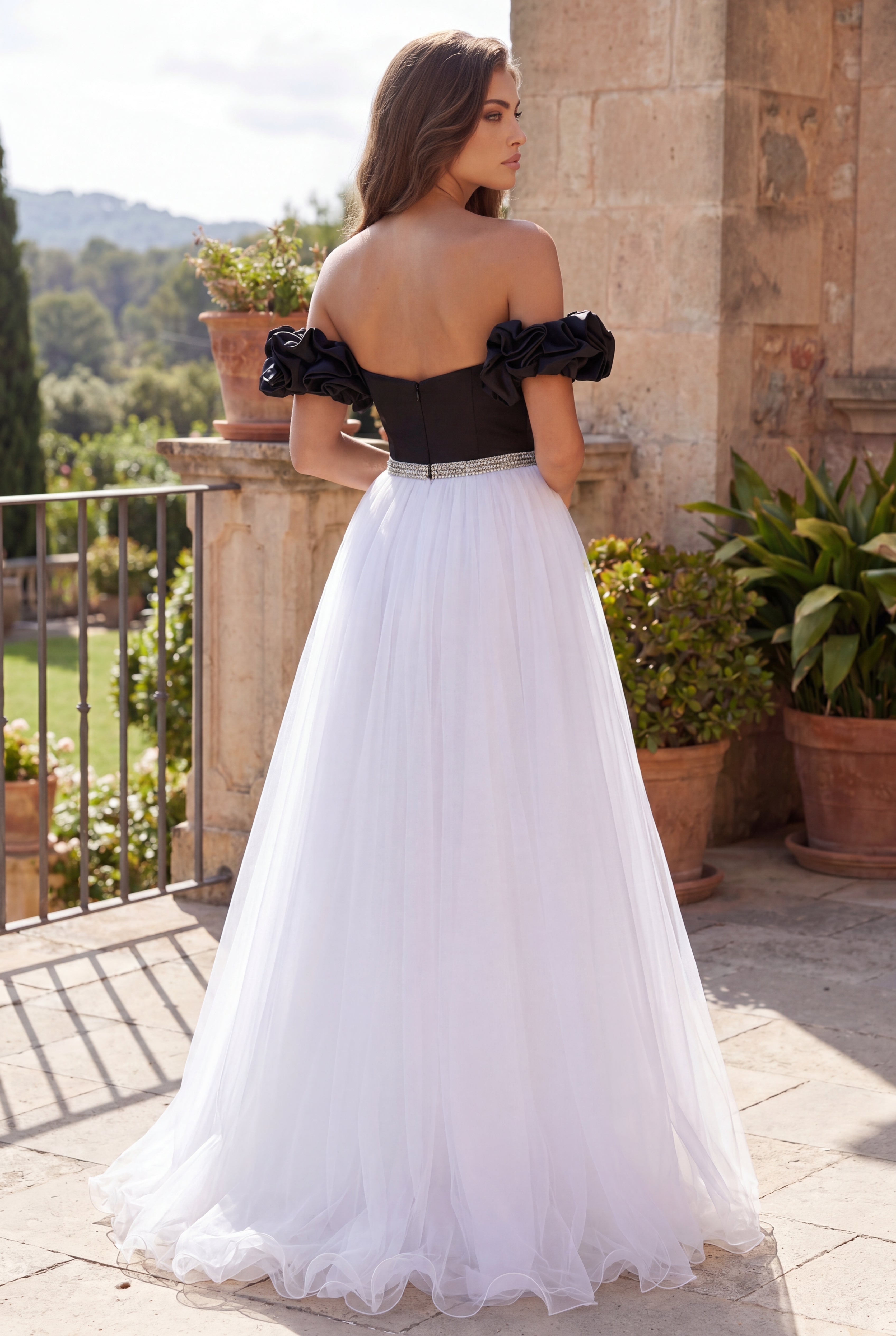 Kos Couture Vestido Largo de Gala para Graduación con Hombros Descubiertos