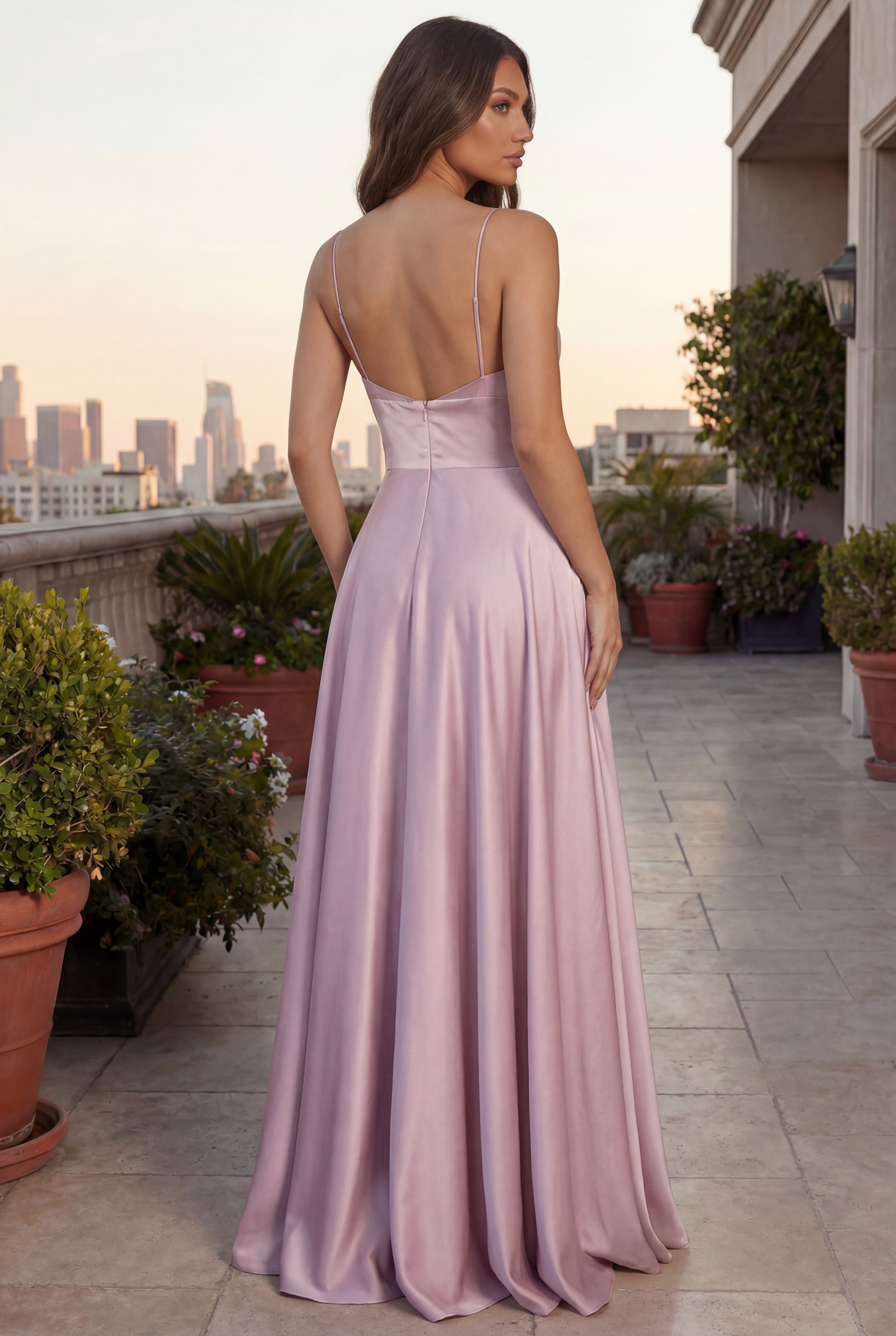 Kos Couture Vestido Largo Formal de Noche y Fiesta Línea A