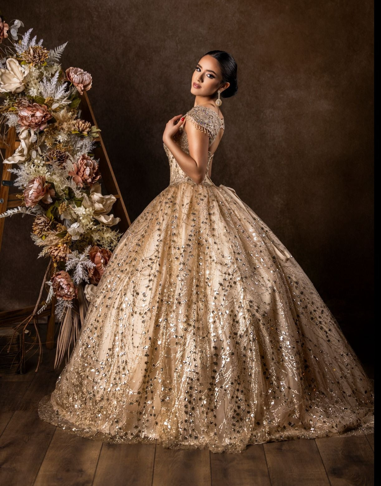 Kos Couture Vestido Largo de Quinceañera Estilo Princesa