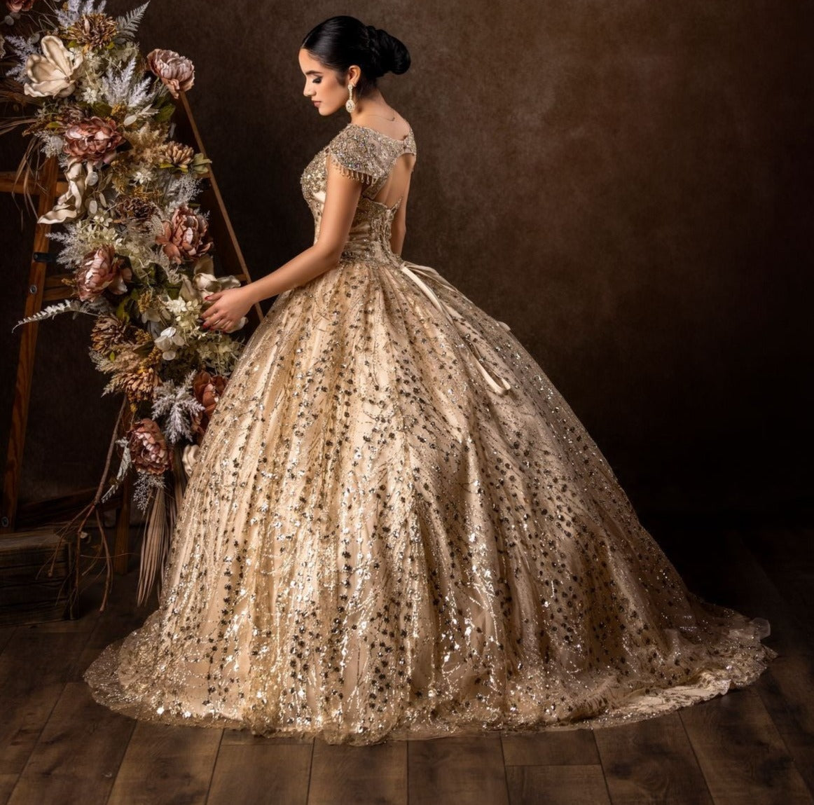 Kos Couture Vestido Largo de Quinceañera Estilo Princesa