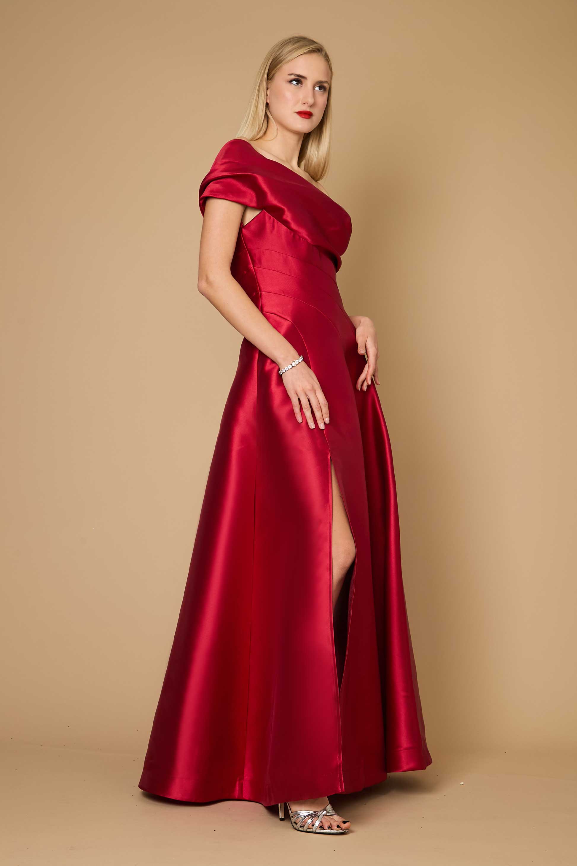 Kos Couture Vestido Largo Formal de Gala de Un Hombro