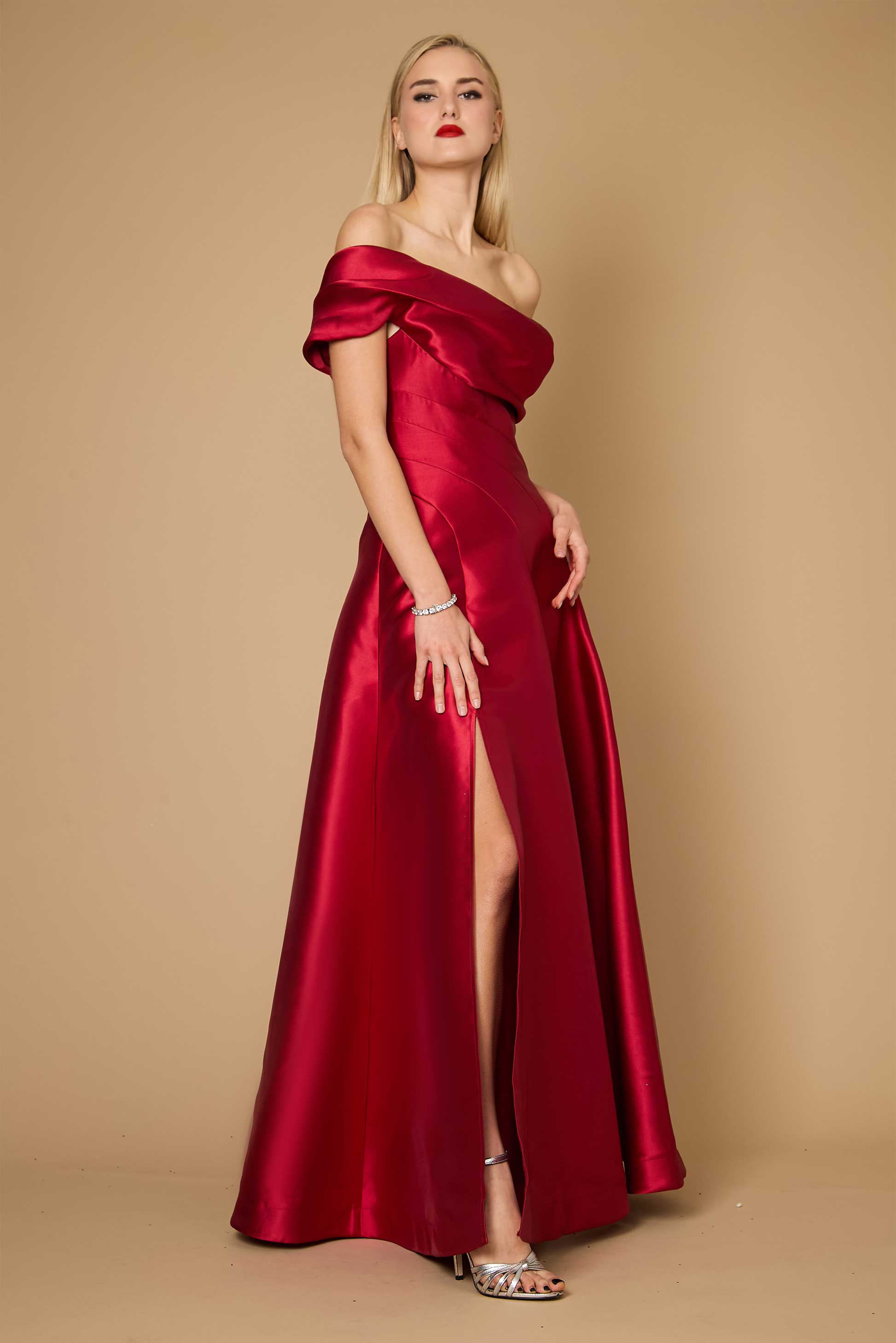 Kos Couture Vestido Largo Formal de Gala de Un Hombro