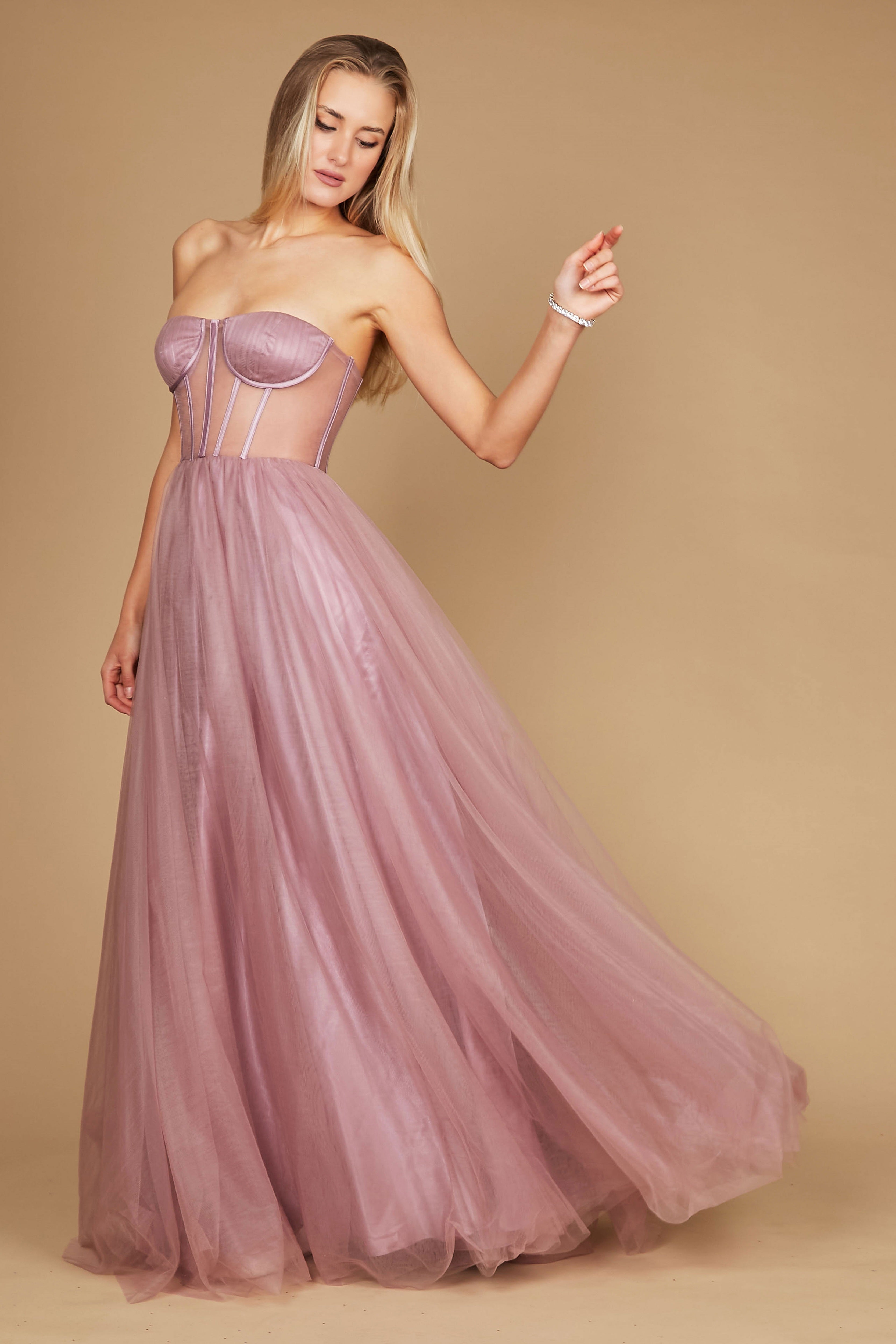 Kos Couture Vestido de Gala Formal con Corset para Graduación