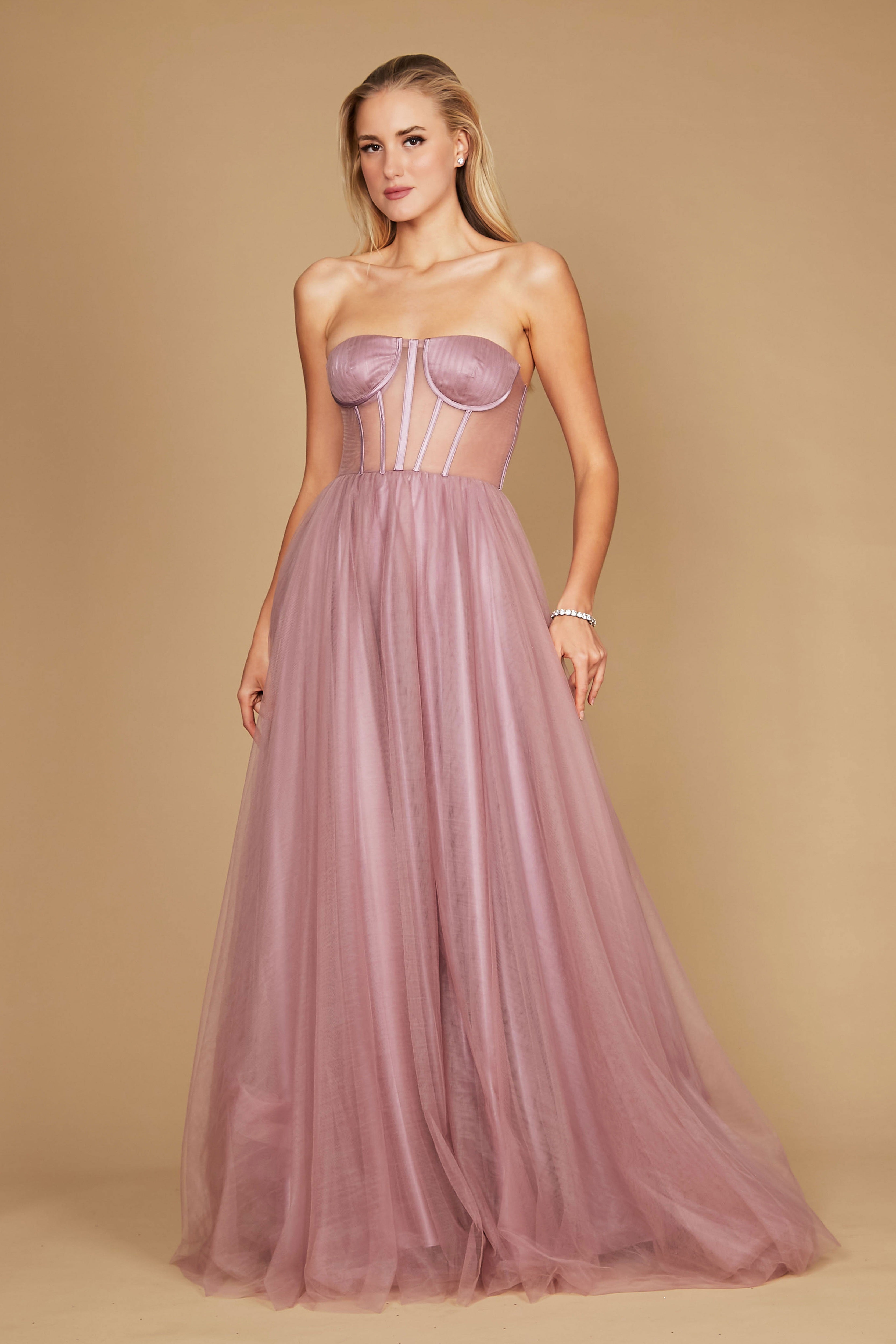 Kos Couture Vestido de Gala Formal con Corset para Graduación