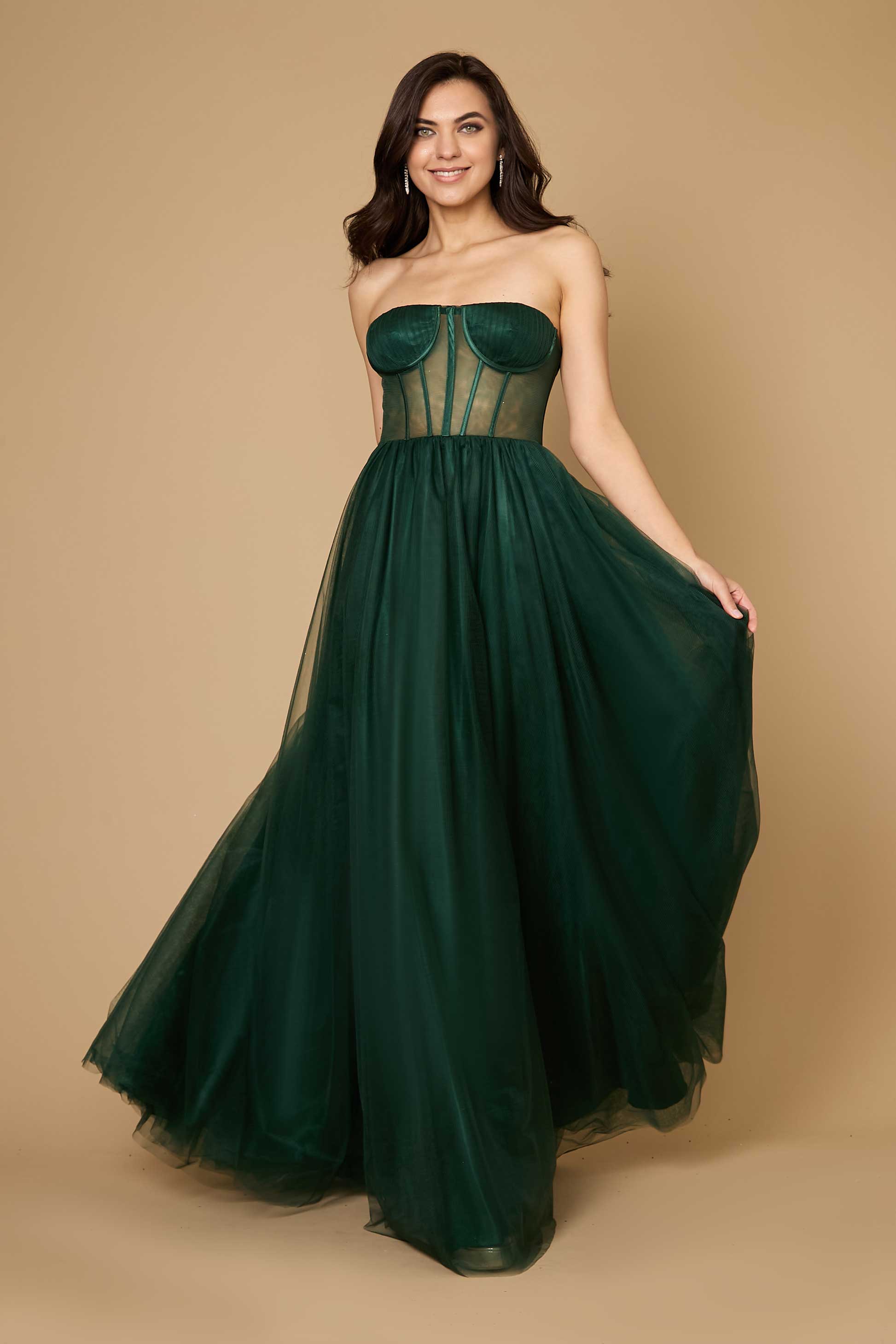 Kos Couture Vestido de Gala Formal con Corset para Graduación