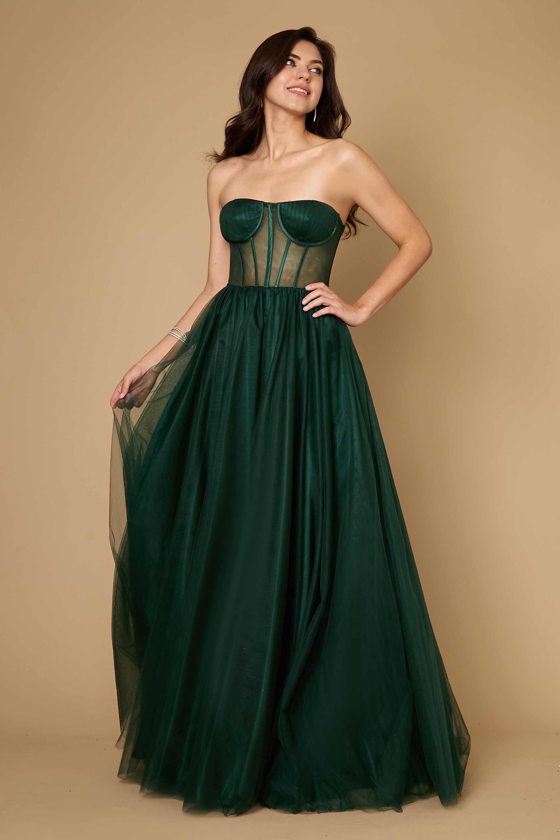 Kos Couture Vestido de Gala Formal con Corset para Graduación