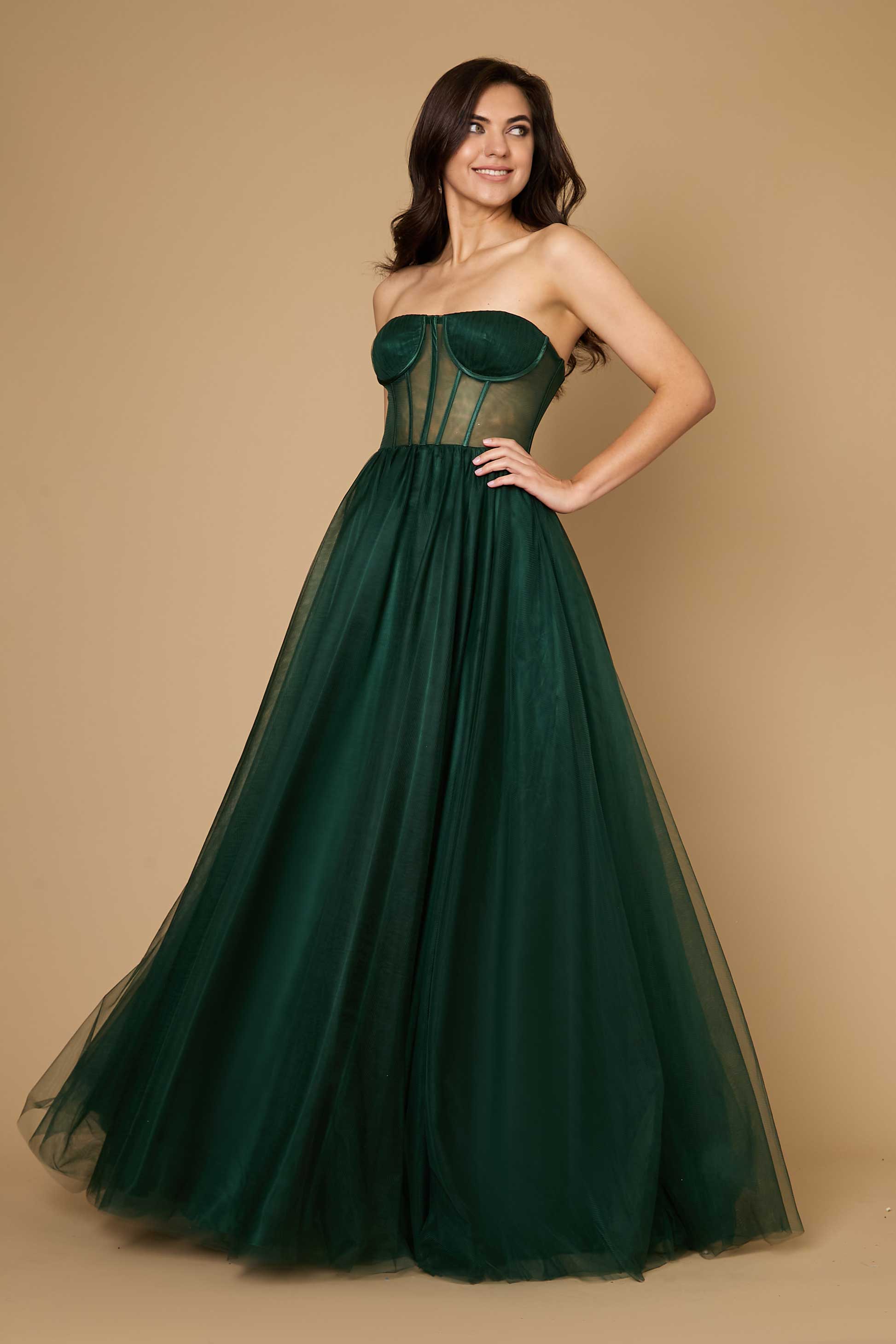 Kos Couture Vestido de Gala Formal con Corset para Graduación