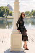 Kos Couture Vestido de Cóctel Negro Formal de Encaje con Manga Larga