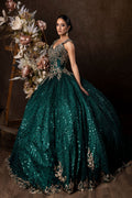Kos Couture Vestido de Quinceañera Largo con Manga Casquillo