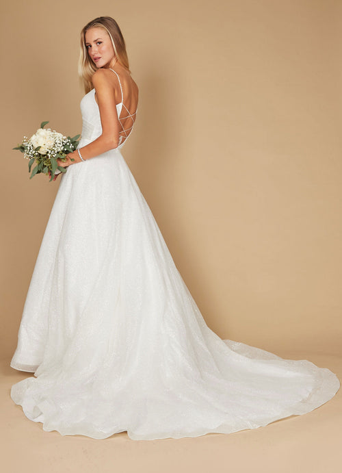 Vestido de Novia Largo de Tirantes Finos Blanco