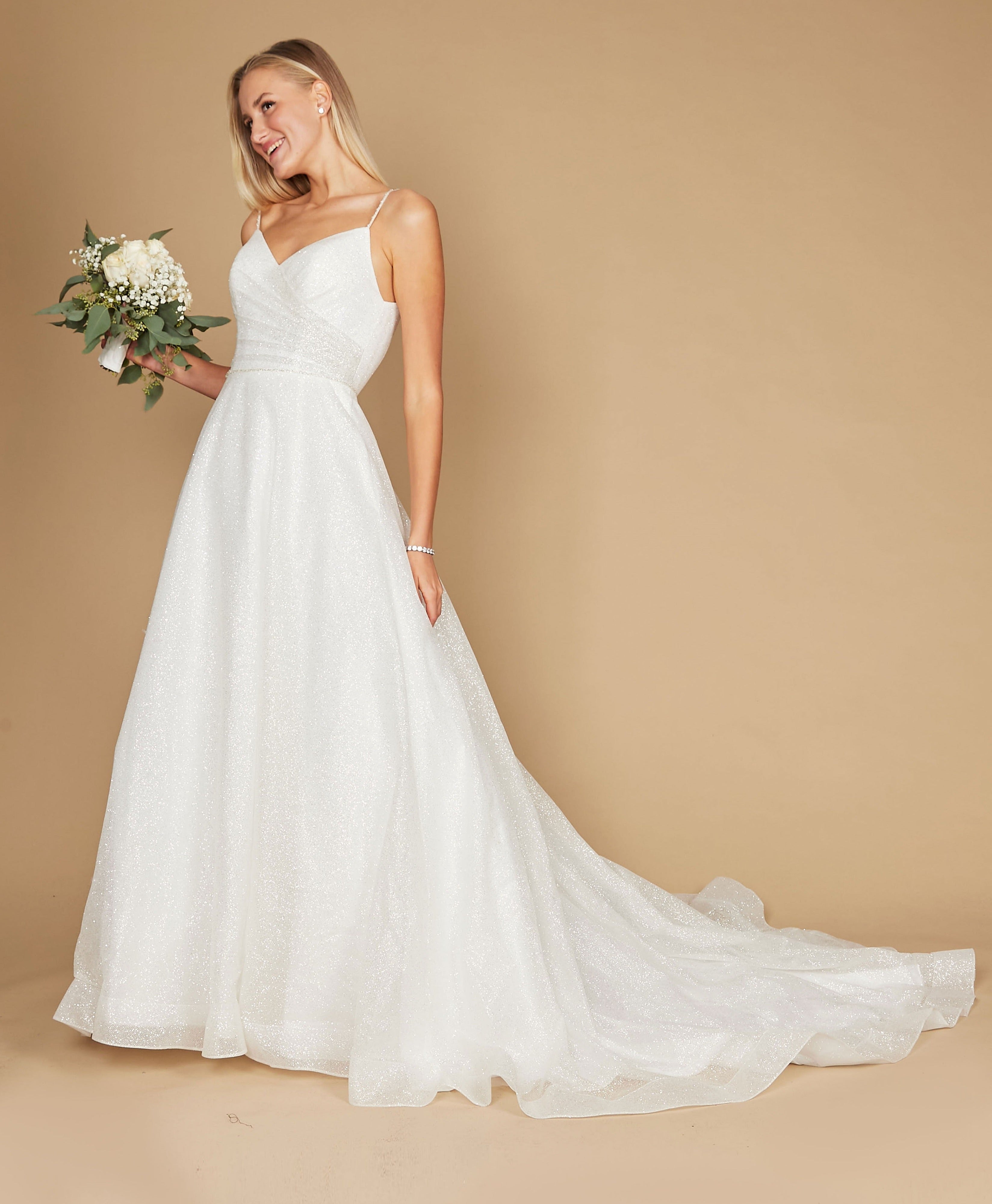 Vestido de Novia Largo de Tirantes Finos Blanco