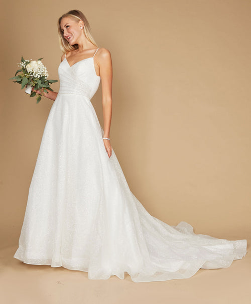 Vestido de Novia Largo de Tirantes Finos Blanco