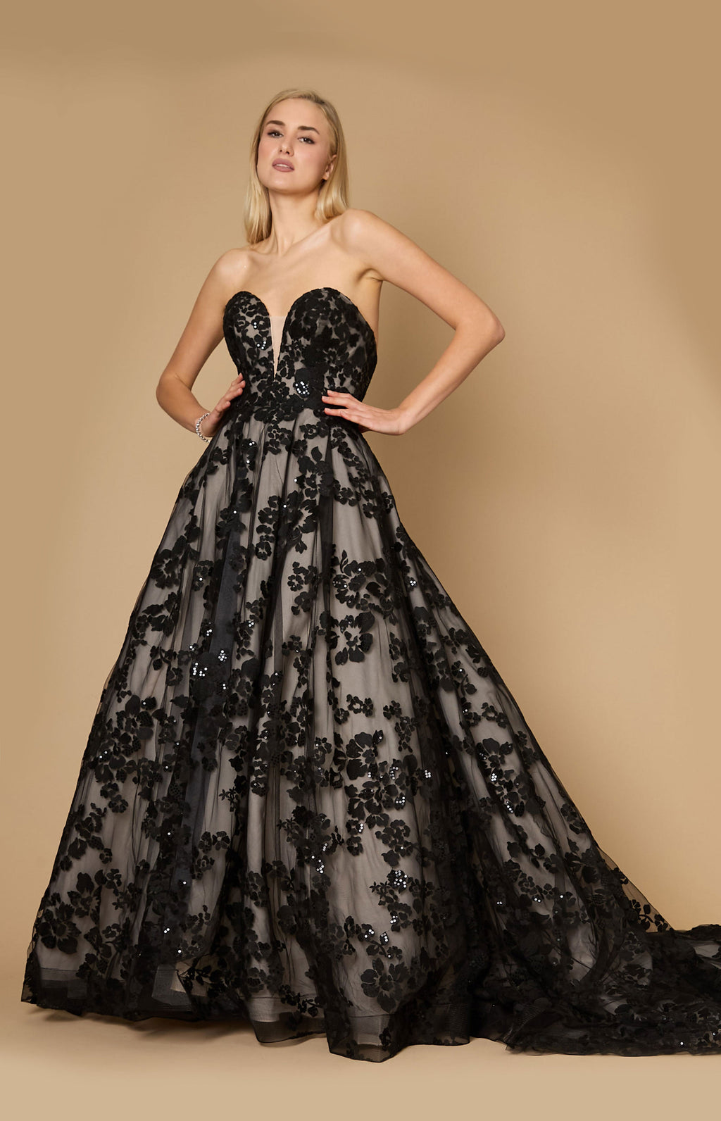 Vestidos de Novia Vestido de Novia Largo de Encaje Negro