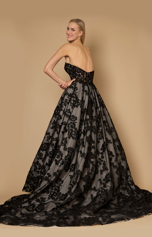 Vestido de Novia Largo de Encaje Negro