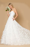 Vestido de Novia Largo Sin Tirantes con Bordados Blanco