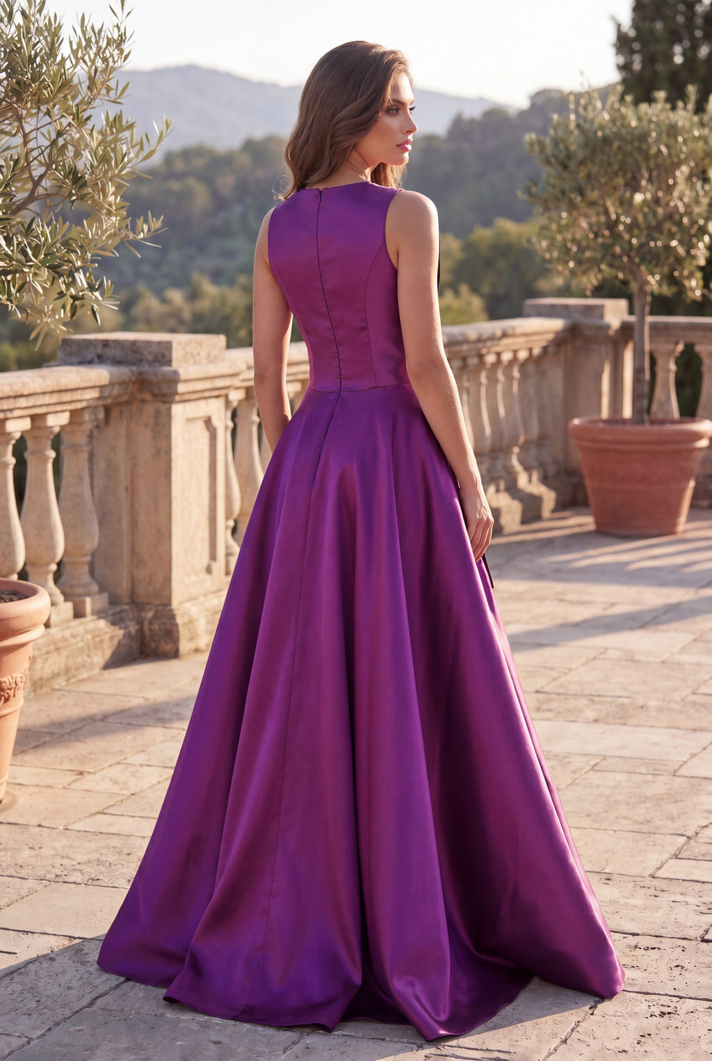 Kos Couture Vestido Largo de Gala Formal con Lazo Llamativo